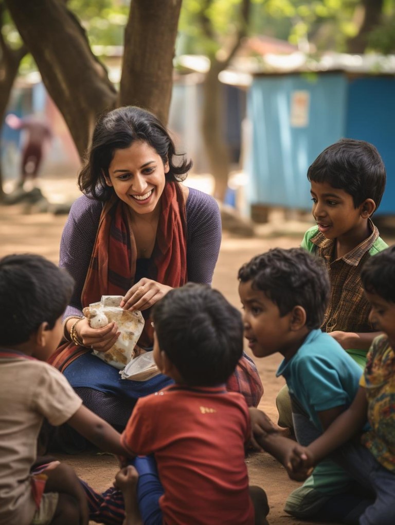 woman-smiles-as-she-sits-with-children (Medium)