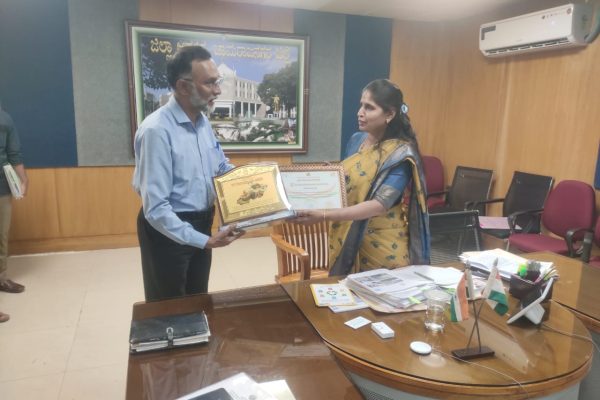 Felicitated by New DC Chamrajnagar for the Green Tomorrow  MM Hills Project